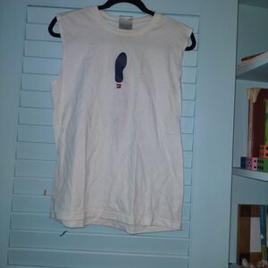 Vintage Nike White "Hip Hop And Sole" Shirt with Black 3D Sole Size Large